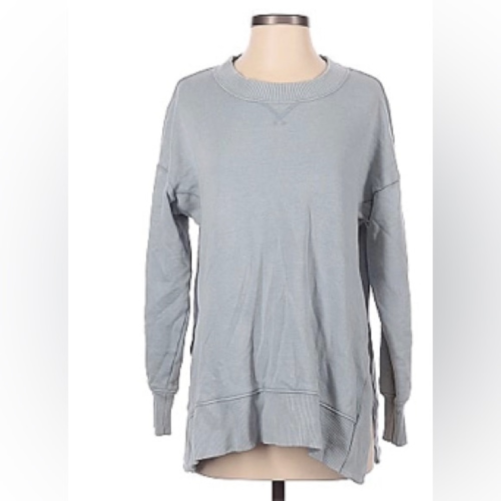 Denim Distressed Pullover